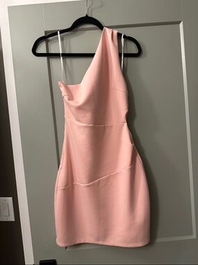 Lulu's Blush One-Shoulder Mini Dress